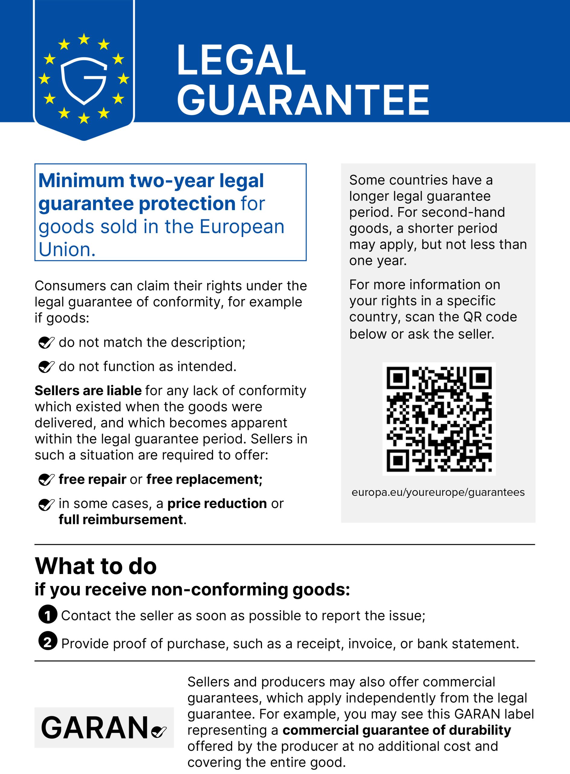 Legal guarantee of conformity